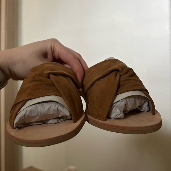 NWT Free People Rio Vista Suede Flats Slide Sandals - Picture 5 of 8